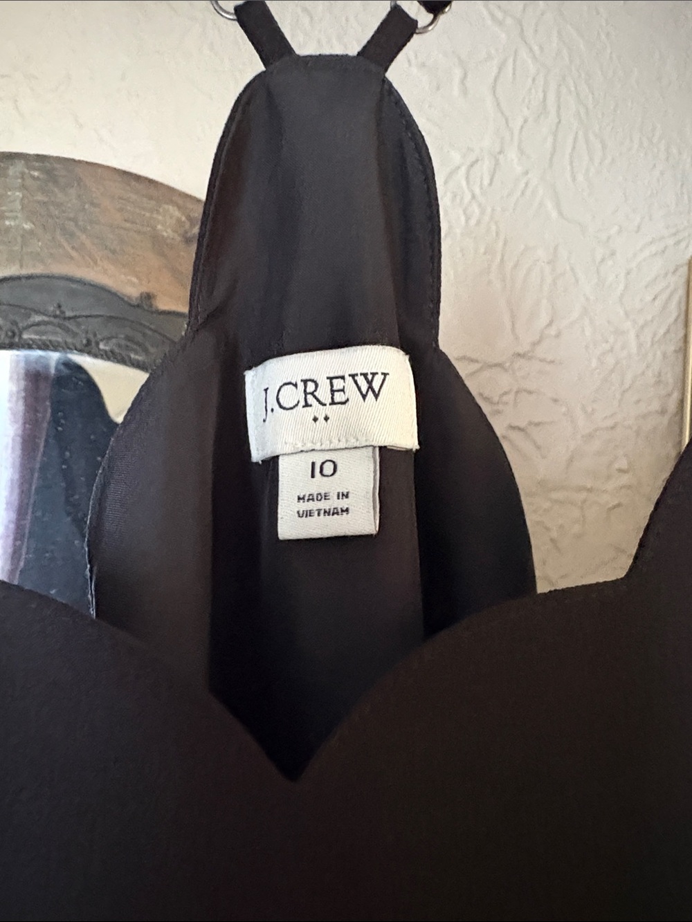 J. Crew Black Scallop-Edge Camisole Size 10 - Picture 3 of 8